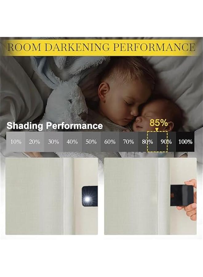 Arabest Room Darkening Faux Linen Curtains for Bedroom, Rod Pocket/Back Tab/Hook Belt Linen Burlap Light Blocking Noise Dampening Curtains for Living Room, Natural, W50 x L108, 2 Panels  - Image 3