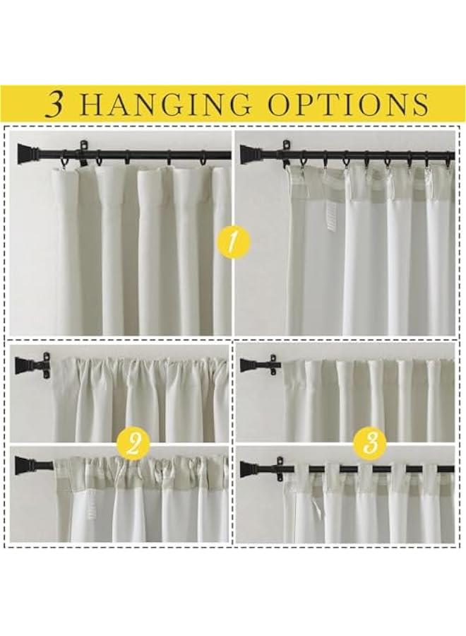 Arabest Room Darkening Faux Linen Curtains for Bedroom, Rod Pocket/Back Tab/Hook Belt Linen Burlap Light Blocking Noise Dampening Curtains for Living Room, Natural, W50 x L108, 2 Panels  - Image 4