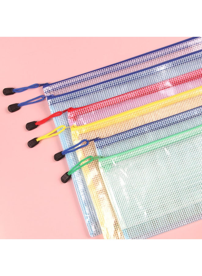 HELPS Transparent File Bag A4 Office Supplies Mesh Zipper Bag Student Stationery Pvc Waterproof Satchel Information Bag - Image 4