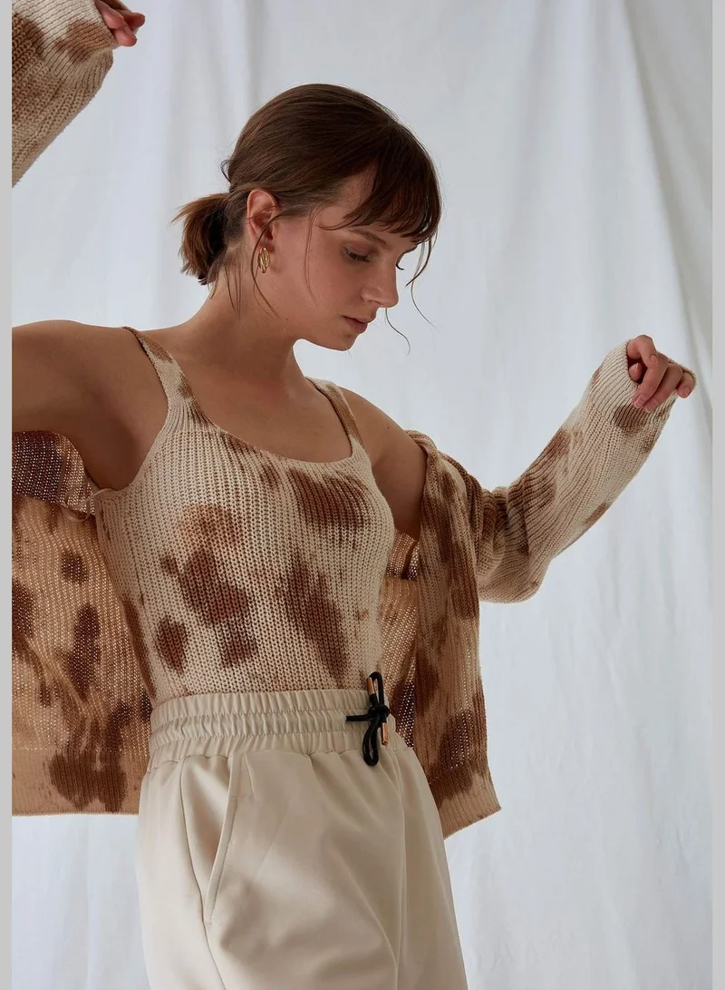 DeFacto Animal Print Square Neck Knitted Vest Top