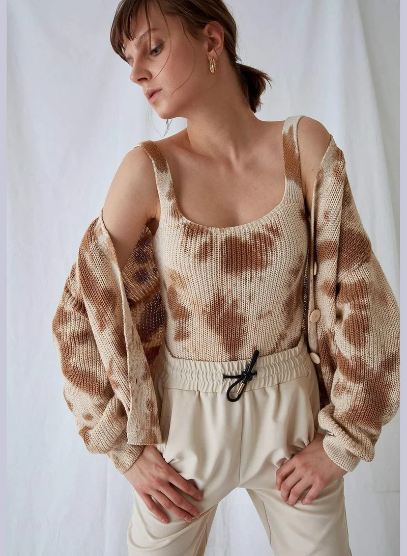 DeFacto Animal Print Square Neck Knitted Vest Top