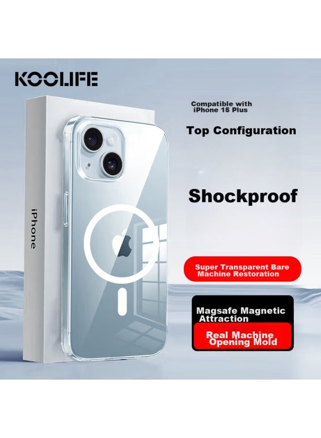 Koolife Compatible With Apple 15 Plus Phone Case, Iphone 15 Plus Magnetic Protective Cover, Magsafe Transparent Case, High Transparency Soft Back Shell, Ultra-thin Shockproof Simple Design For Men And Women - Image 1