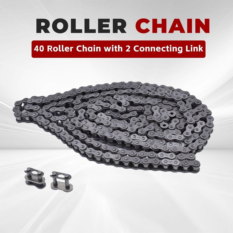 findmall 40 Roller Chain 10 Feet with 2 Connecting Links Fit for Go Kart and Mini Bike - Image 5