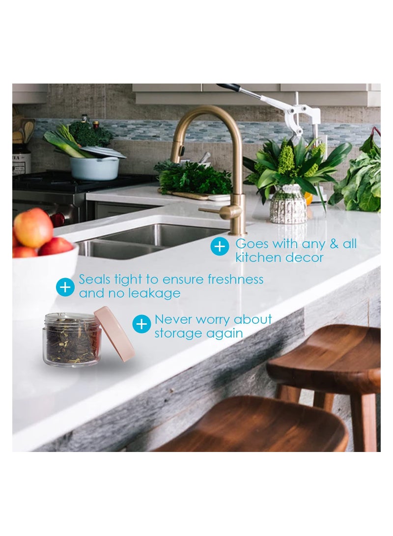 SOLARAE 20 Gram Jar, 20 ML Jar, 20 pcs, Multicolor, BPA Free, Cosmetic Sample Empty Container, Plastic, Round Pot Screw Cap Lid, Small Tiny 20g Bottle for Makeup, Eye Shadow, Nails, Powder, Gems, Jewelry - Image 4