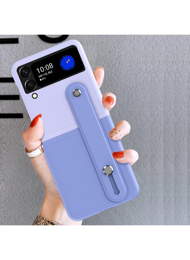 اس-توب جراب لهاتف Samsung Galaxy Z Flip3 5G مع سوار معصم قابل للطي بلون متباين - Image 5