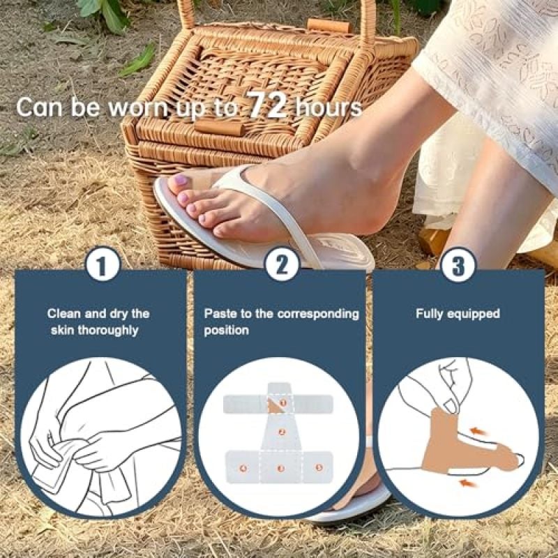 Precut Bunion Tape 40 Strips Hypoallergenic Latex-Free Bunion Corrector with Toe Support - Beige Pain Relief for Hallux Valgus Daily Care - Image 4