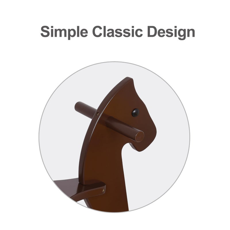 KRAND Rocking Horse Baby Ride On Toy for Kids Wooden Classic Design with Pedal and Safe Backrest Ideal Gift for Toddlers (Classic, Espresso) - Image 3