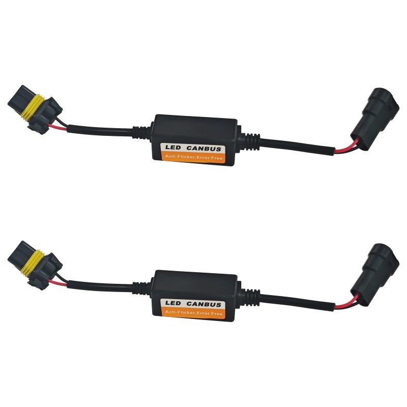 Eponcia Car LED CAN Bus Decoder 9005 Load Resistor Turn Signal Harness Adapter AntiFlicker Error Decoder Resistor Universal for LED Headlight Tail Light Conversion Kit 90059006 2PCS - Image 3