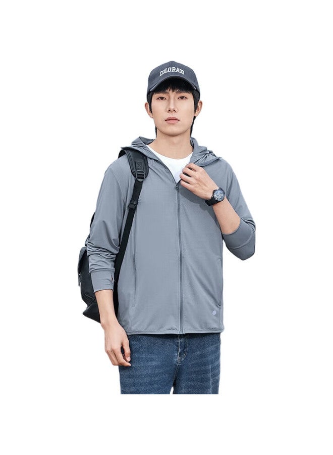 ROMON Sun Protection Jacket For Men, Summer Hooded Breathable Lightweight Quick-Dry Casual Jacket Top Men'S Clothing Fs2401 Dark Gray M - Image 1