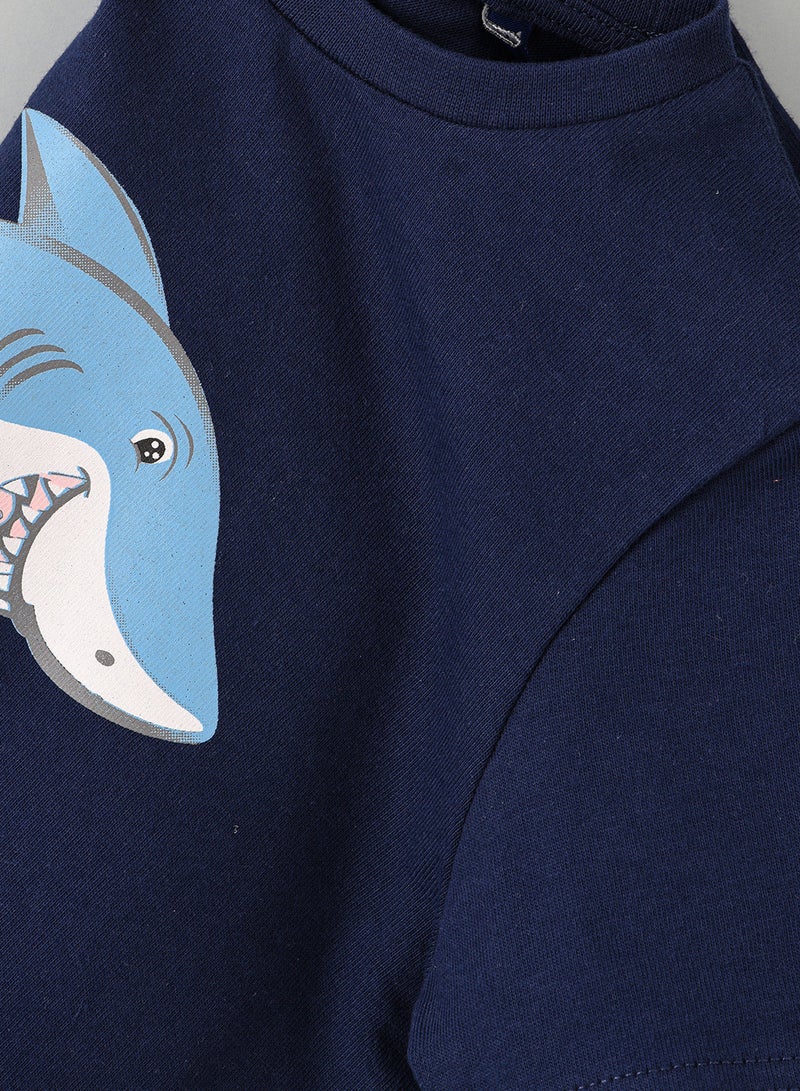 JAM Round neck s/slv knit t-shirt with print at front - Image 4