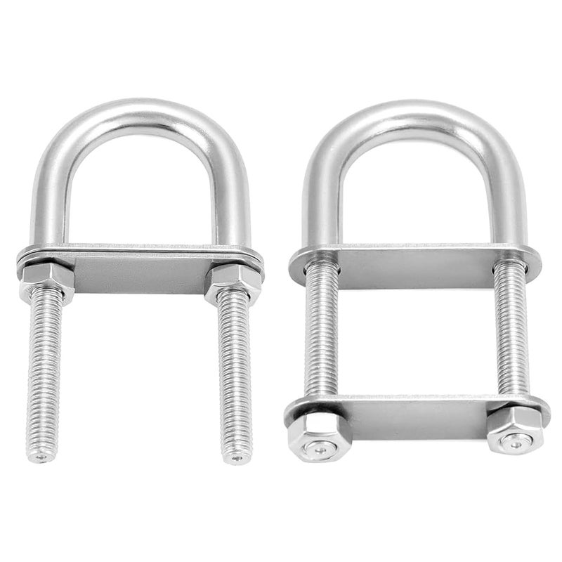 U Bolt, Stainless Steel Screws U Clamp Bolt Round U Bolt with Nuts and Plates U Pipe Clamps for Boat Trailer Tube for Fastening4 Pack - Image 5