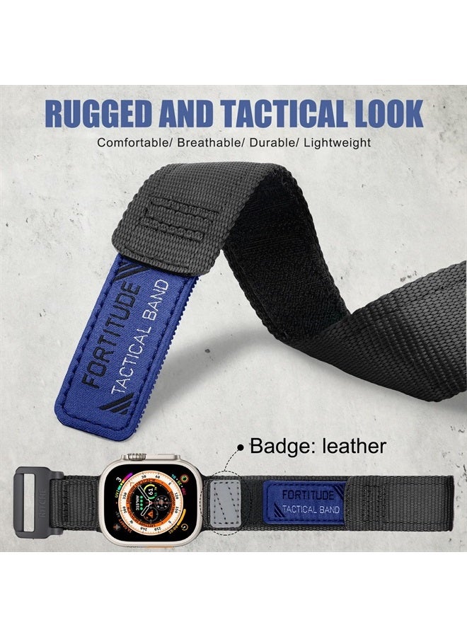 Ritche Nylon Rugged Apple Watch Band Compatible with Apple Ultra Watch Band Apple Watch 38mm 40mm 41mm, Adjustable Tactical Apple Watch Band Men for Apple Watch Band for Series 8/7/6/5/4/3/2/1 SE Blac - Image 2