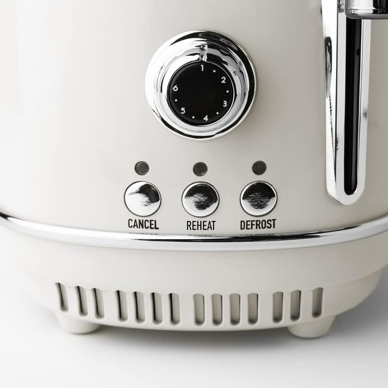 HADEN Heritage White Toaster 2 Slice - Variable Browning Control - Electric Stainless Steel Toaster - Economy Mode - Reheat, Cancel and Defrost Functions - 1370-1630W - Image 4