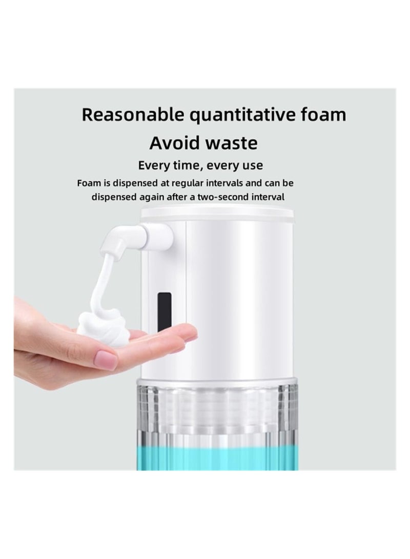 SYOSI موزع صابون أوتوماتيكي بدون لمس، موزع صابون فوم قابل لإعادة الشحن لوضعه على الطاولة، لا حاجة للمس وأجهزة استشعار ذكية، موزع بمضخة فم زجاجي 3 أوضاع لأدوات الحمام والمطبخ - Image 3
