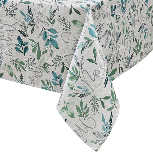 Elrene Home Fashions Seasons Greetings Blue HolidayChristmas Fabric Rectangle Dining Tablecloth 60x84 - Image 3