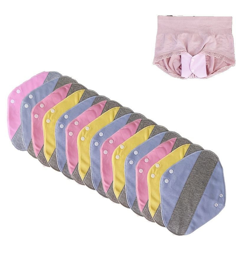 14 Pcs Reusable Large Pads 10.63x8.27 Inch Soft Comfortable Night Leak Proof Feminine Care - Image 1