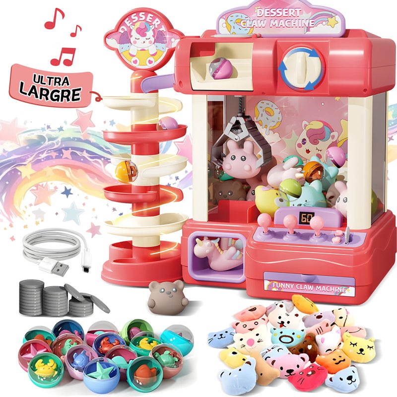 ROHSCE Claw Machine for Kids Mini Vending Machine Toys for Girls Arcade Game Toy for Ages 813 Electronic Claw Game Machine for Party with Lights Sound Birthday Gifts for Ages 4 - Image 3