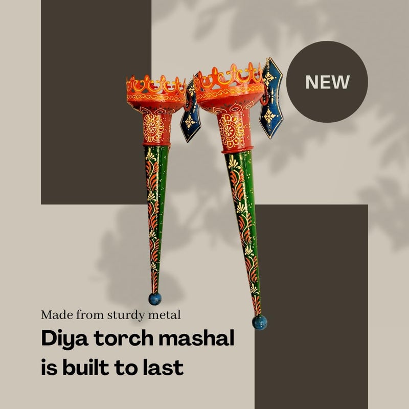 RM مشعل زيت حارق من النحاس المعدني الأولمبي 17 بوصة 2 حامل شمعة راميشفارام من الرخام المنزلي الزخرفي - Image 4