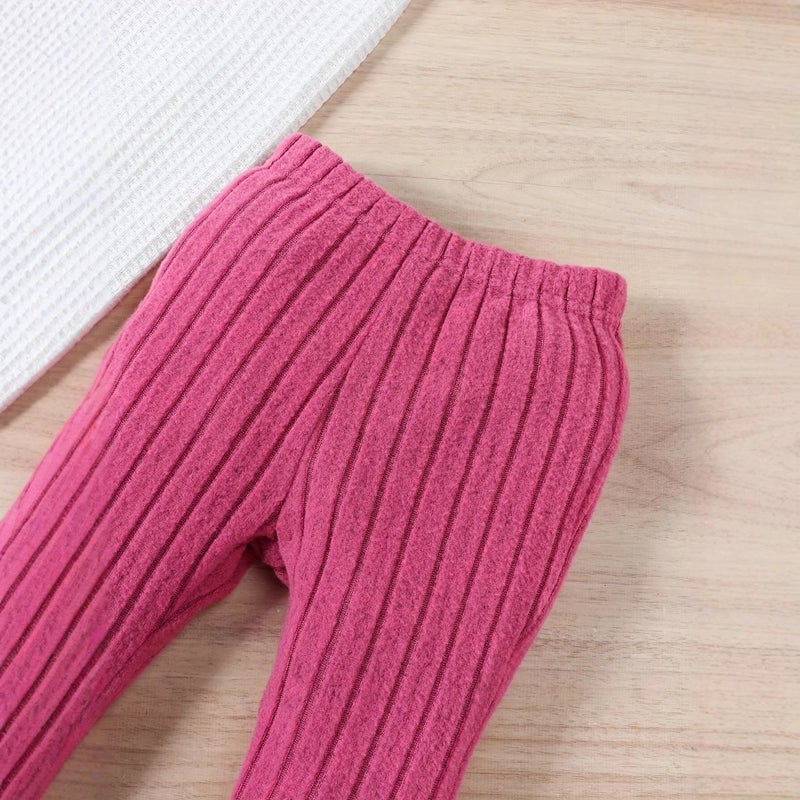 Cross-border foreign trade INS girls autumn long sleeve T-shirt suit scratch wool warm bell pants spring and autumn, suitable for 1-8 years old Suit - Image 5