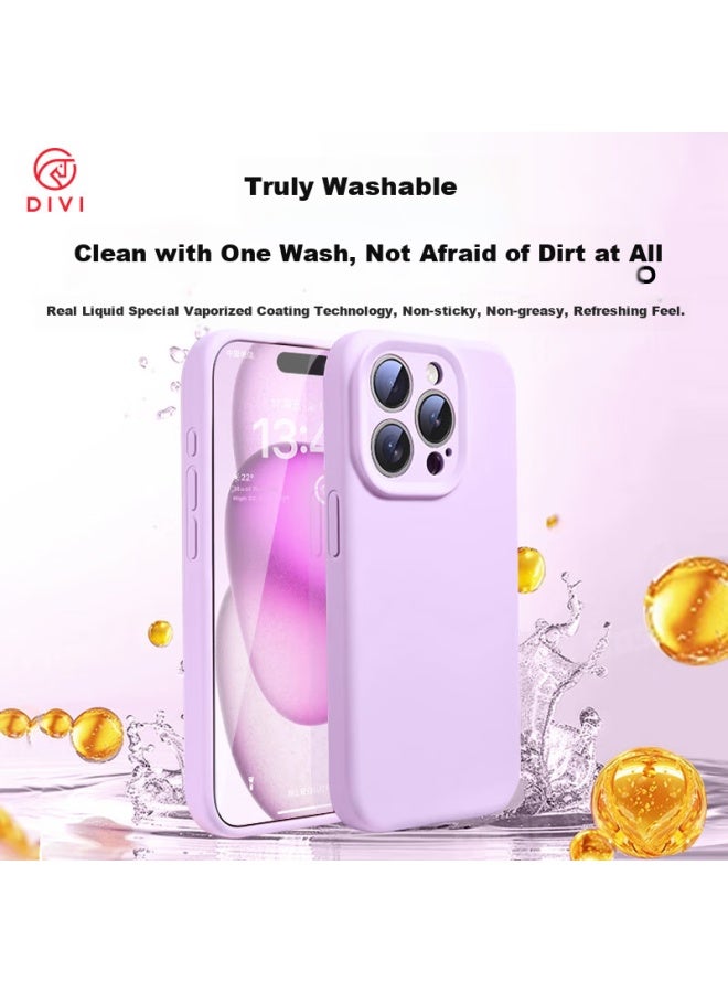 Divi Divi Liquid Silicone Phone Case For Iphone 12 Pro Max, Full Protection Skin-friendly Cover With Lens Protection, Ultra Thin Anti-drop Anti-scratch Case For Men And Women, Purple - Image 2