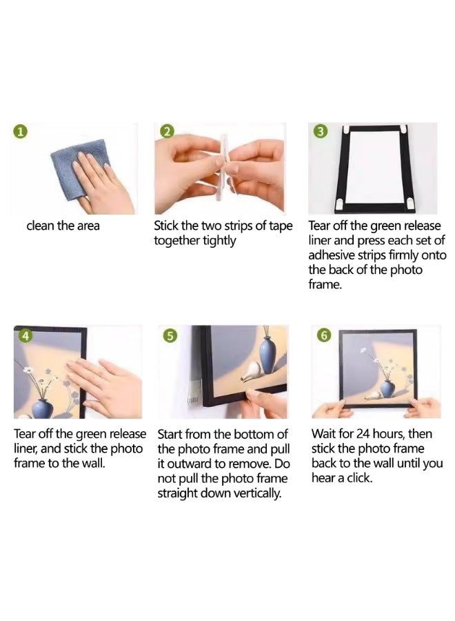 12-Pair Removable Picture Hanging Strips Double Sided Adhesive Fastener Tape - Image 3
