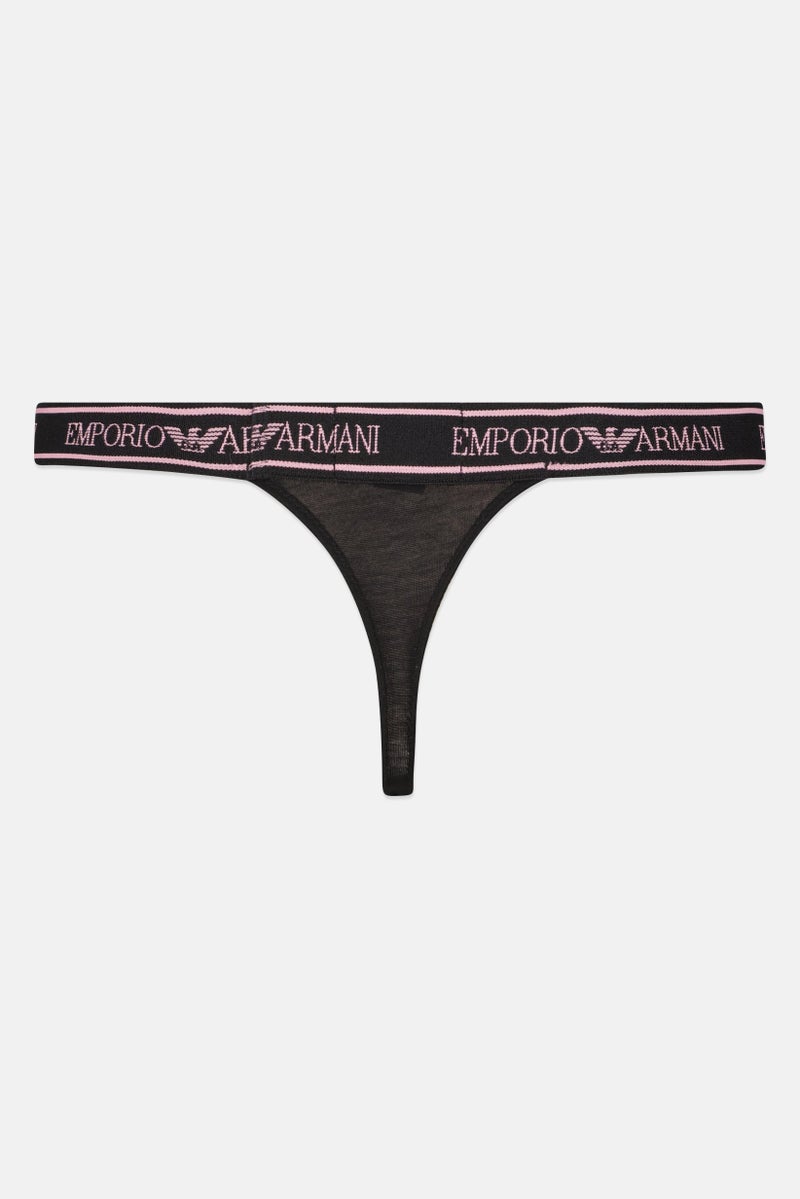 EMPORIO ARMANI Women Brand Logo Panties, Black - Image 3