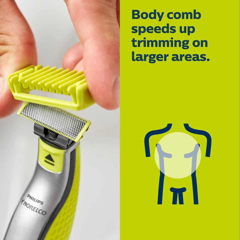 Norelco Philips Norelco OneBlade Face + Body Hybrid Electric Trimmer and Shaver, QP2630/70 - Image 5
