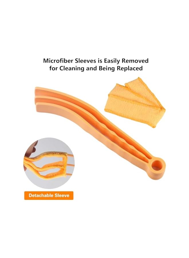 promass Window Venetian Blind Cleaner Duster Tool,7 Finger Blind Duster Brush,Shutter Cleaner Brushes,with 8 Removable and Washable Microfiber Sleeves Blinds Cleaning Brush Tool,Dust Cleaning Tools - Image 4