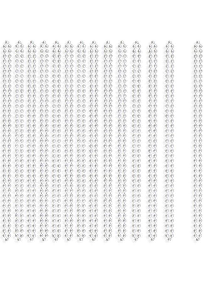 Weoxpr 20 Pieces White Faux Pearl Bead Necklaces 6Mm Pearl Strand Necklace For Flapper Party Accessory Wedding Birthday Party Decorations (32 Inch)  - Image 2