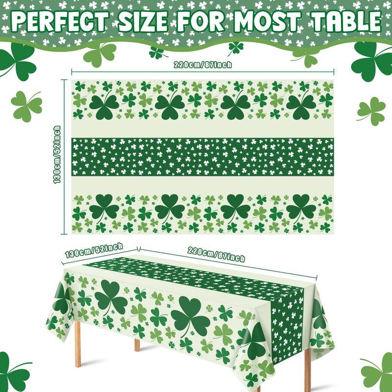 OHOME 2 Pack St Patricks Day Decorations - St Patrick's Day Tablecloth | St Patricks Day Accessories - St Patty's Day Accessories | Shamrock Decorations - St. Patrick's Day Decor Party Favors - Image 2