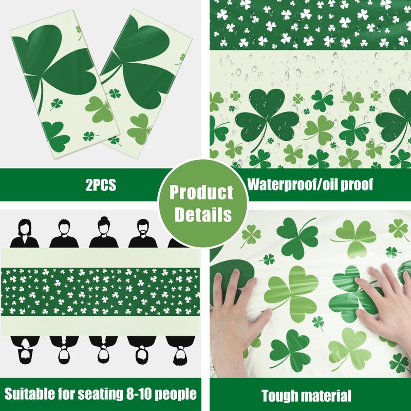OHOME 2 Pack St Patricks Day Decorations - St Patrick's Day Tablecloth | St Patricks Day Accessories - St Patty's Day Accessories | Shamrock Decorations - St. Patrick's Day Decor Party Favors - Image 4