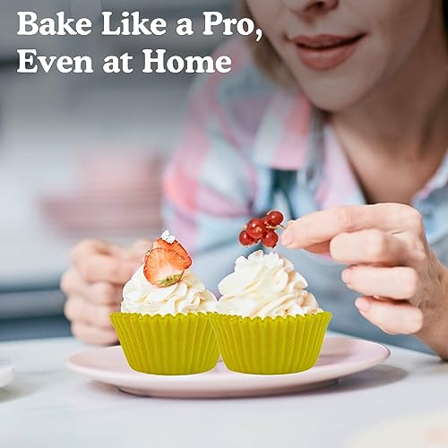 Regency Wraps Greaseproof Professional Grade Baking Cups, Pack of 40, Standard Liners, Yellow Solid, for Cupcakes, Muffins, Candy, Non Stick - Image 3