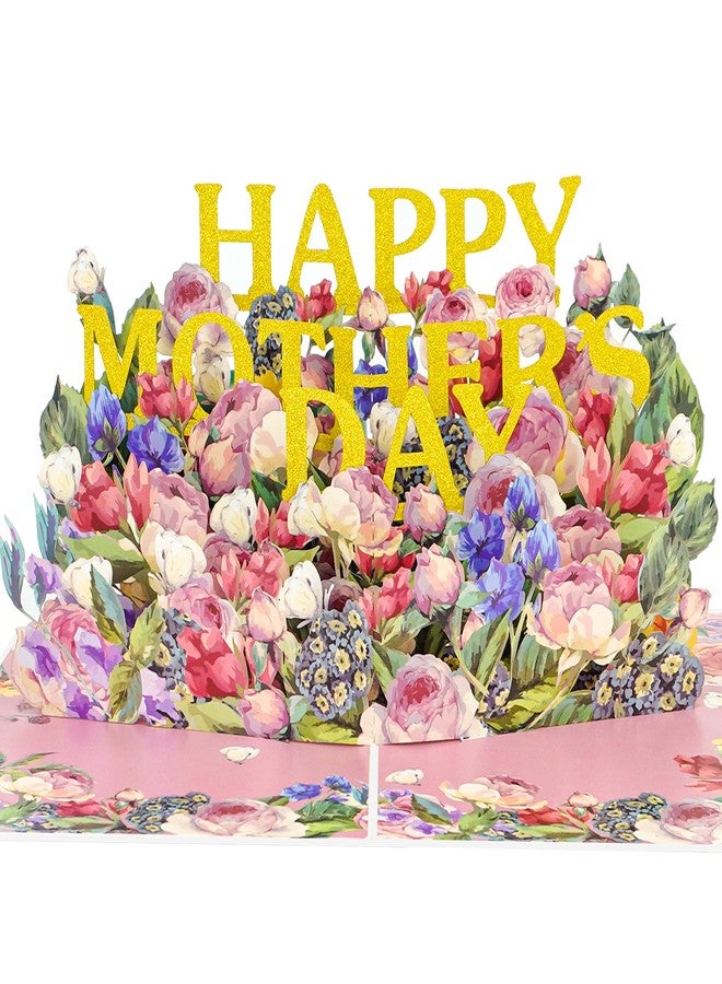 Charmount 3D Pop Up Happy Mother's Day Card for Mom, Handmade Blooming Flower Pop Up Greeting Card with Envelope & Note Tag, Large 8"x 6" Floral Gifts Card for Wife, Daughter, Grandma - Image 1