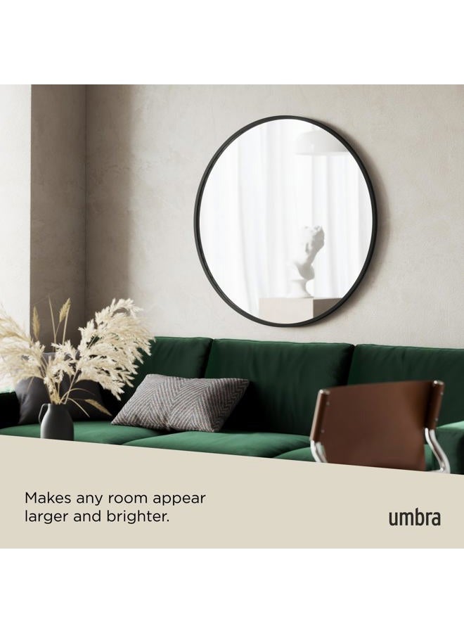UMBRA مرآة حائط هاب بإطار مطاطي - مرآة حائط دائرية بقطر 37 بوصة للمداخل، والحمامات، وغرف المعيشة والمزيد، تعمل كفن حائط حديث - Image 5