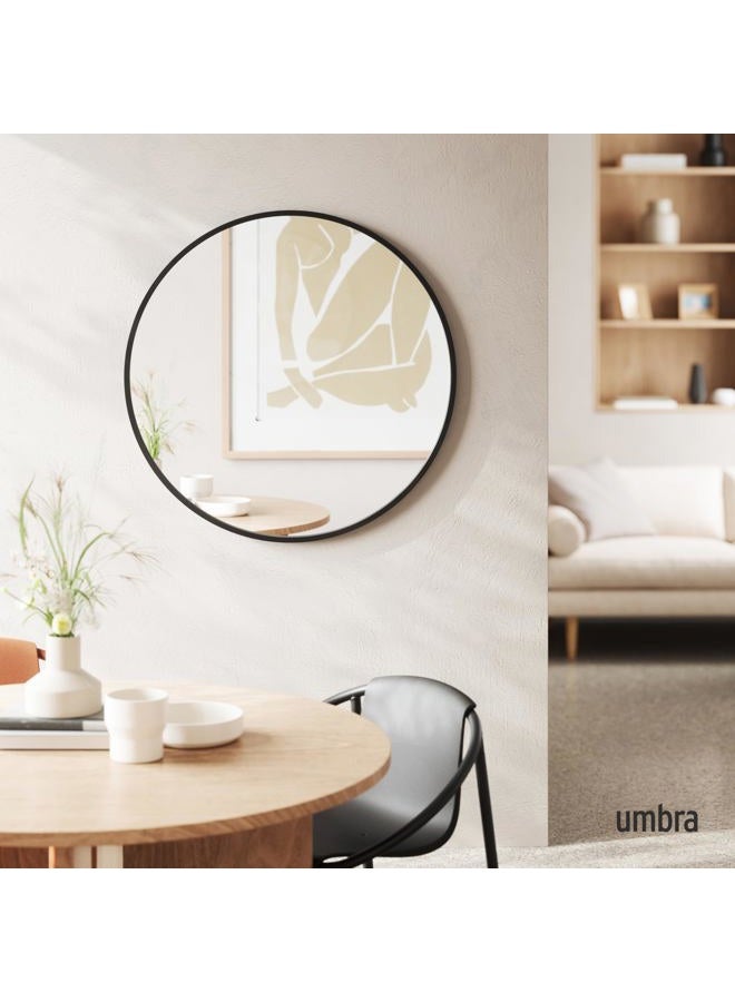 UMBRA مرآة حائط هاب بإطار مطاطي - مرآة حائط دائرية بقطر 37 بوصة للمداخل، والحمامات، وغرف المعيشة والمزيد، تعمل كفن حائط حديث - Image 2