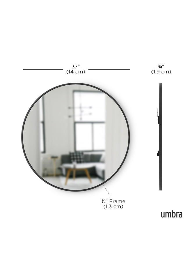 UMBRA مرآة حائط هاب بإطار مطاطي - مرآة حائط دائرية بقطر 37 بوصة للمداخل، والحمامات، وغرف المعيشة والمزيد، تعمل كفن حائط حديث - Image 3