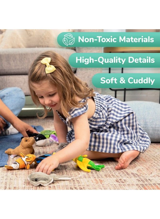 Prextex 10 Piece Plush Soft Stuffed Sea Animals Playset Plush Sea Life Assortment Turtle Stingray Nemo Fish Killer Whale And More - Image 4