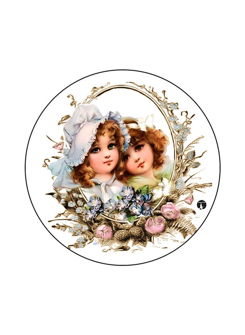 RKN Vintage Art Round Mouse Pad Multicolour