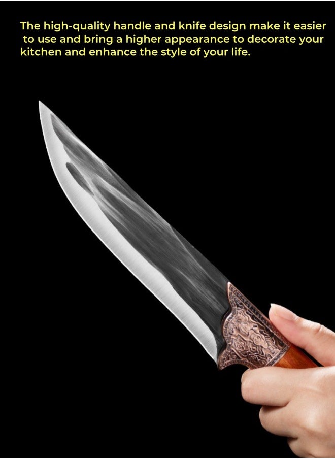 Browning - Sharp High Carbon Stainless Steel Boning Knife Meat Cutter Bone Razor Kitchen Knife With Leather Case - Image 1