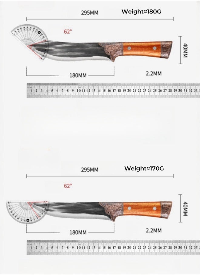 Browning - Sharp High Carbon Stainless Steel Boning Knife Meat Cutter Bone Razor Kitchen Knife With Leather Case - Image 1