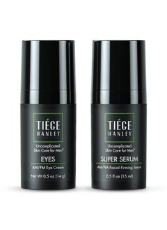 tiege hanley Eye Cream & Face Serum Set, Advanced Anti-Aging Bundle - Dark Circle & Under Eye Cream For Puffiness & Bags - Firms, Plumps, Hydrates, & Repairs Skin - Eye Wrinkle Cream For Men  - Image 1