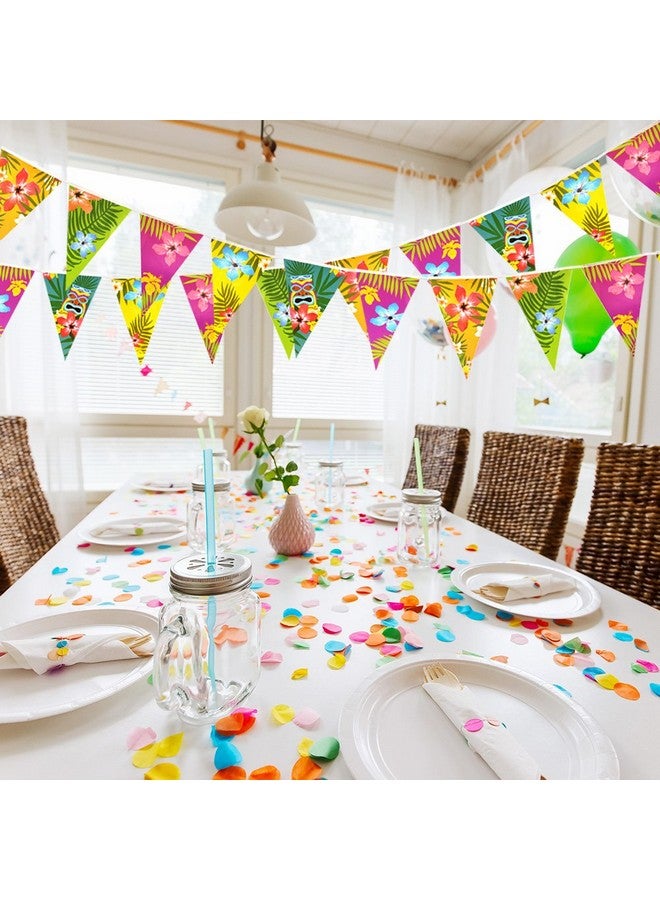 FEPITO 8 Pack Hawaiian Bunting Banner Luau Party Tropical Party Bunting Totally 24 Meters - Image 3