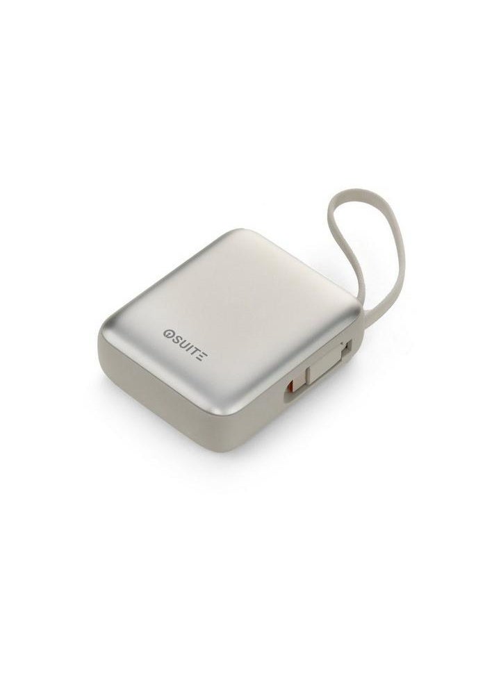 io suite iOsuite Compact 10000mAh Power Bank, 22.5W Fast Charging, Air Travel Certified & Aviation Safe, Built-in Type-C & Lightning Cable, USB-C & USB-A Ports, Digital Display – Silver - Image 3