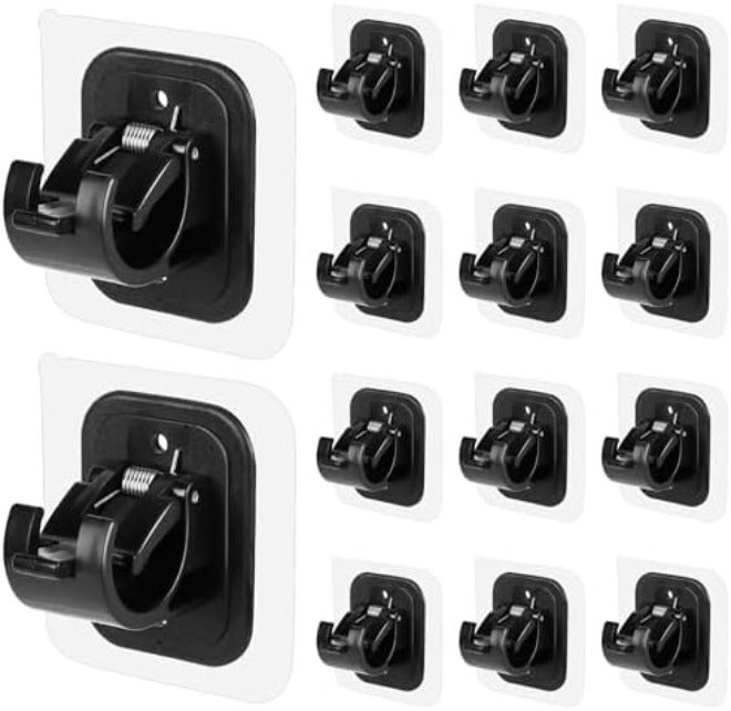 Codoule Self Adhesive No Drill Adjustable Curtain Rod Holder Hooks Brackets, Nail Free, No Drilling Hangers for Bathroom, Kitchen, Home, Bathroom and Hotel, Transparent, 8PCS - Image 1