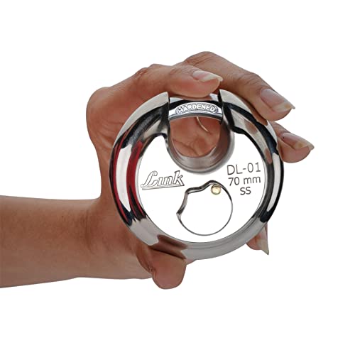 Link® Hi-Tech 70mm Round Padlocks 5Pcs-Set | Stainless Steel Body | Hardened Shackle | 3 Silver Keys with Hi-Tech Nickle | | Made in India| 3Kyes for Each Padlock - Image 5