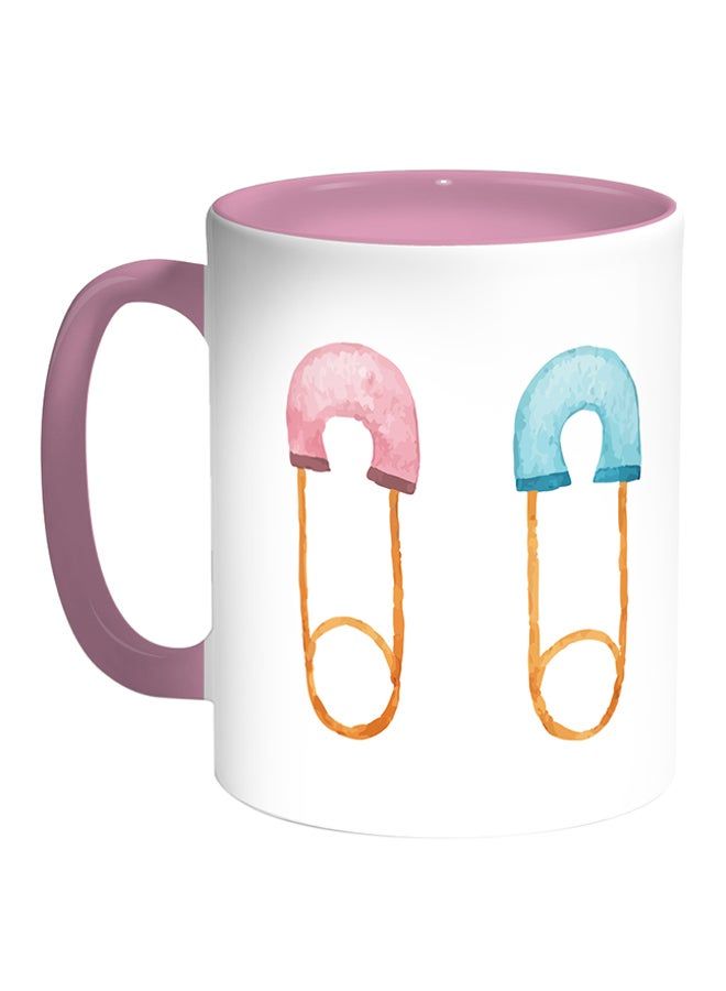 RKN Baby Pin Printed Coffee Mug White/Pink 11ounce - Image 2