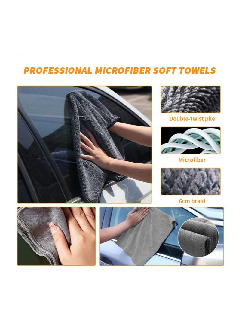 10 Pcs Car Wash Cleaning Kit, Car Cleaning Kit with Car Wash Gloves, Sponges, Towels, Wheel Brush, Duster, Complete Interior Car Care Kit - Image 4