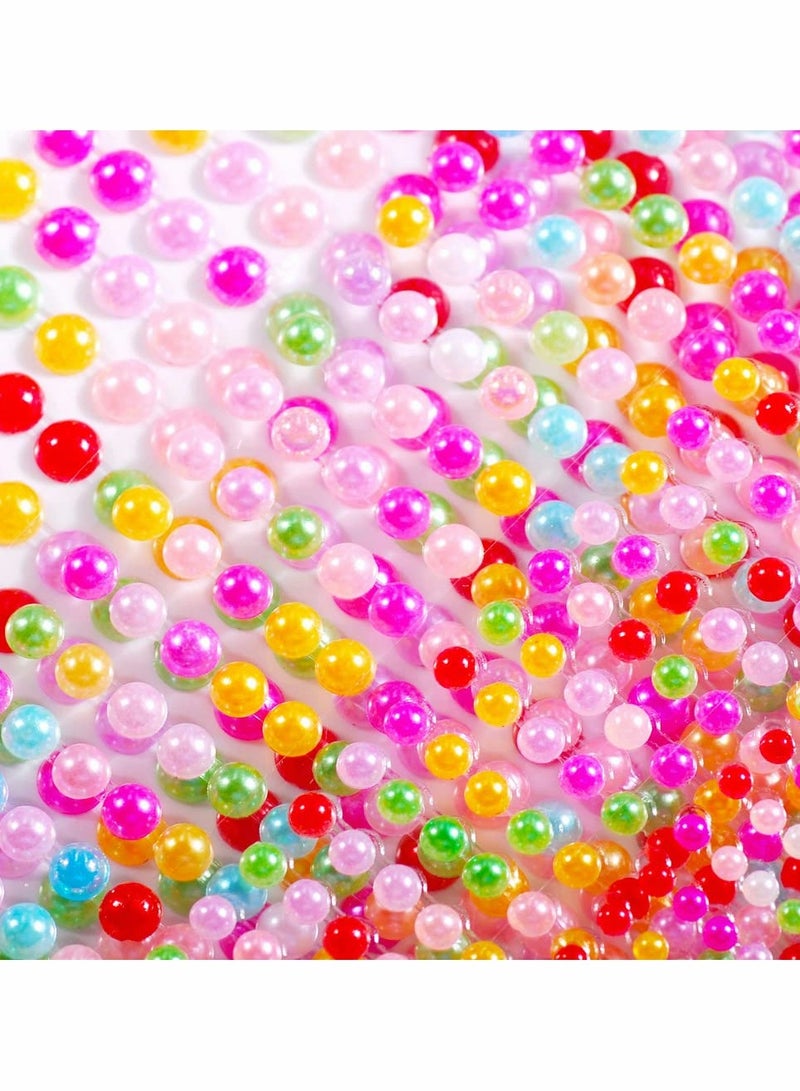 Excefore Self Adhesive Pearl Stickers Makeup,Colorful Pearls Gems for Eyes Face Nail Temporary Tattoo Gems Jewelry DIY Crafts Home Decoration Scrapbooking Embellishments Accessories Festival Decorations, 4 Siz - Image 5