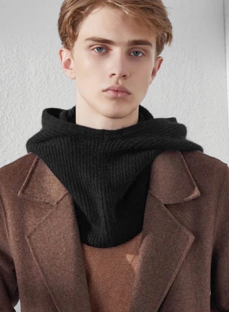 SOLARAE Winter Knit Balaclava Beanie with Adjustable Drawstring - Warm Hooded Scarf Skull Cap for Ultimate Comfort and Protection Against Cold Weather - Image 3