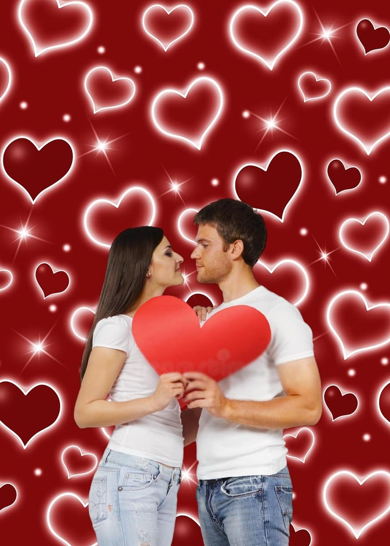 RUYI Early 2000s Photography Backdrop 5x7FT Red Heart Valentine Day Photo Background Sweet 16 18th 21th 30th Women Birthday Party Decorations Selfile Wall Decor - Image 3